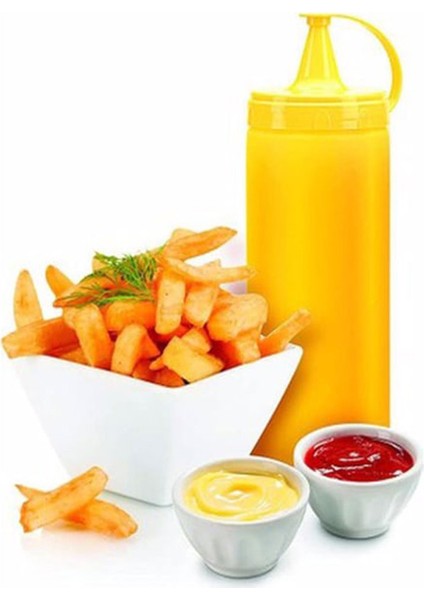 Titiz Sarı Plastik Sızdırmaz Kapaklı Fişek Sosluk 700 ml x 6'lı Set