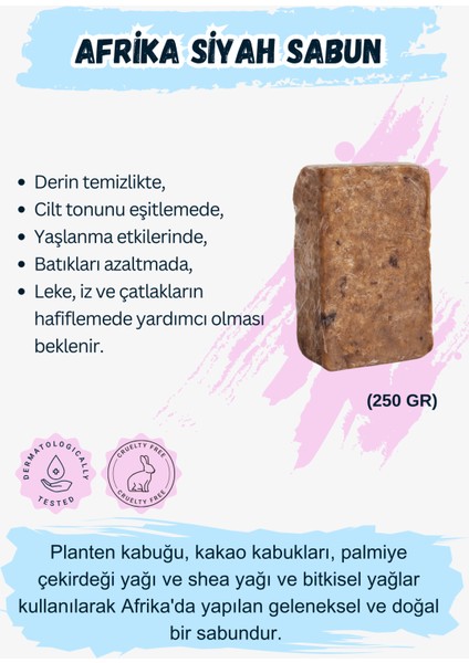 250 gr Afrika Siyah Sabun %100 Saf ve Doğal