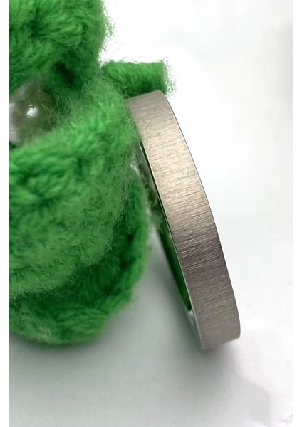 4mm Mat Fırçalanmış Düz Kadın Erkek Çelik Yüzük Alyans CL45