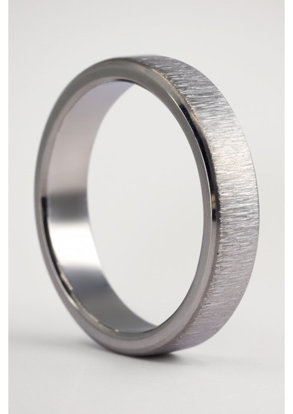 6mm Fırçalanmış Mat Köşeli Düz Kadın Erkek Çelik Alyans Yüzük CL47