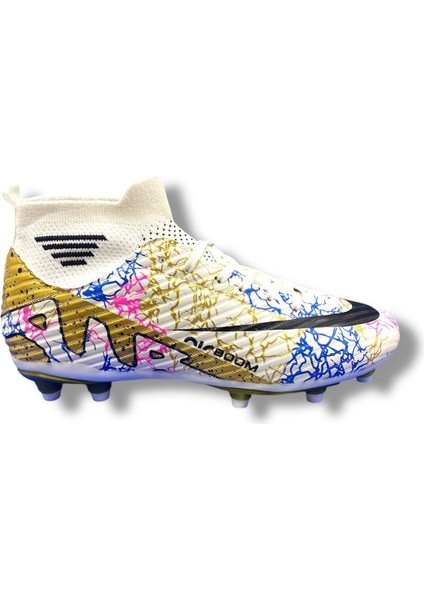 Çoraplı Airboom Krampon Beyaz Gold Siyah Desenli modelleri