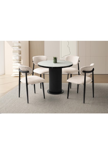 Ptte Ayak Masa, Polo Sandalye, Marmo, 100X100