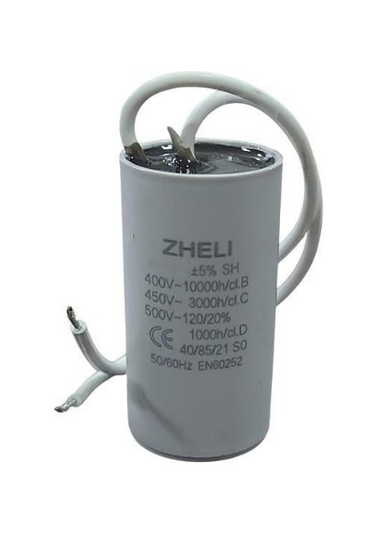 25 Μf 42X70 mm Plastik Kablolu 450-500 Acv Daimi Devre Kondansatörü