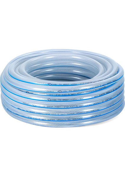 Örgülü Şeffaf Bahçe Hortumu 25 Metre Dayanıklı 3 Katlı Sağlam Çeşme Su Sulama Yıkama Hortum 12.5 mm 1/2"