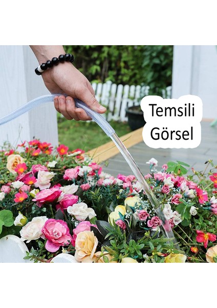 Örgülü Şeffaf Bahçe Hortumu 25 Metre Dayanıklı 3 Katlı Sağlam Çeşme Su Sulama Yıkama Hortum 12.5 mm 1/2"