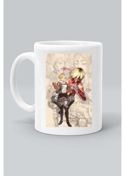 Annie Leonhart Karakter Anime Attack On Titan Baskılı Beyaz Kupa Bardak