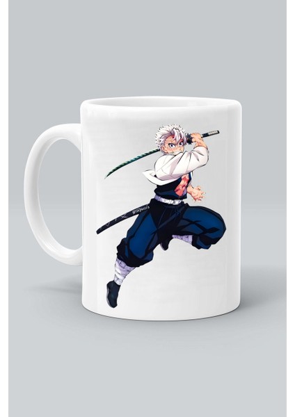 Sanemi Shinazugawa Karakter Anime Demon Slayer Baskılı Beyaz Kupa Bardak