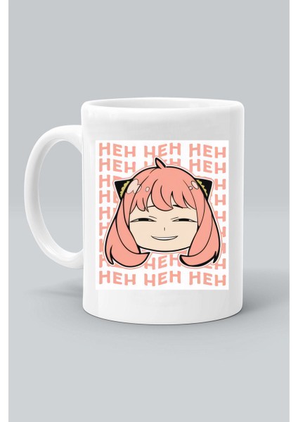 He He He Anya Forger Spy x Family Karakter Anıme Baskılı Beyaz Kupa Bardak