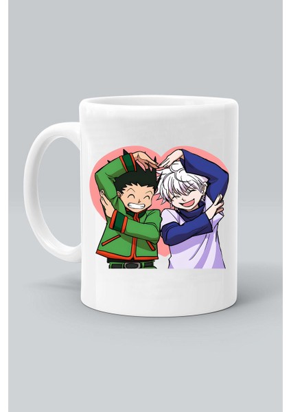 Hunter x Hunter Anime Karakter Killua Zoldyck Gon Freecss Baskılı Beyaz Kupa Bardak