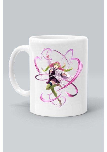 Mitsuri Kanroji Karakter Anime Demon Slayer Baskılı Beyaz Kupa Bardak