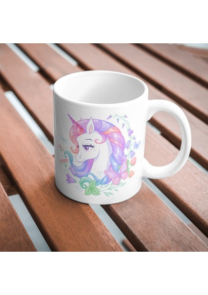 Premium Unicorn Tasarımlı Beyaz Kupa