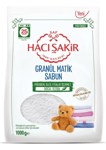 Granül Matik Bebekler ve Hassas Ciltler Için Çamaşır Deterjanı 1000 gr