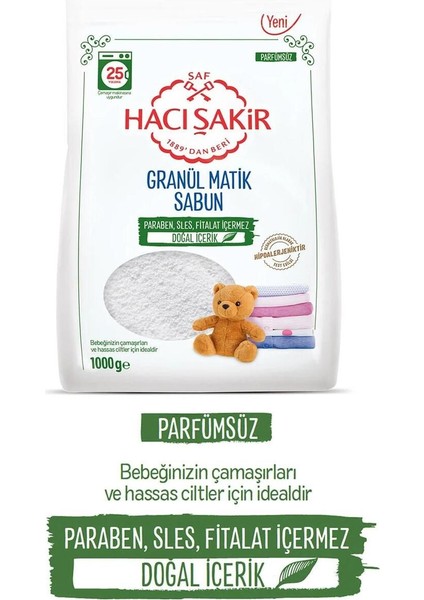 Granül Matik Bebekler ve Hassas Ciltler Için Çamaşır Deterjanı 1000 gr modelleri