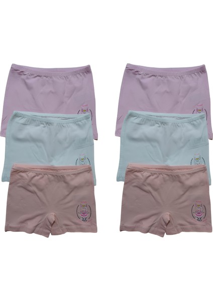 Kız Çocuk Baskılı Boxer 6'lı 7514