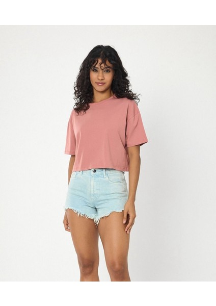 Oversize Kadın Crop Tişört – %100 Pamuk, Yüksek Kaliteli Süprem Kumaş