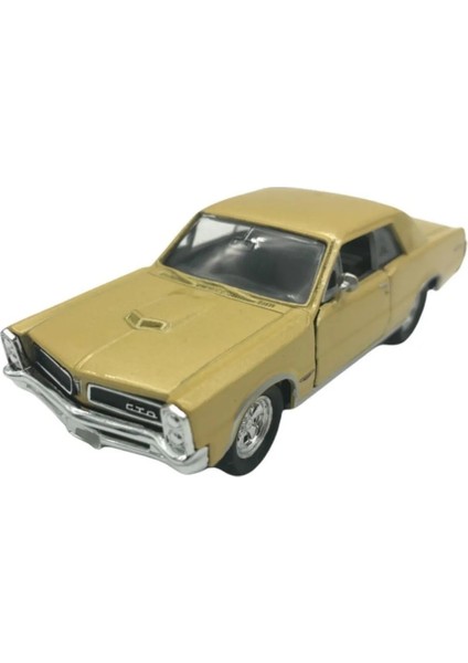 Pontiac Gto 1965 12 cm 1/36 Ölçek Diecast Klasik Metal Model Çek Bırak Araba Sarı