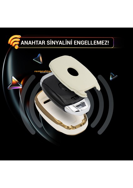 Kona 3 Buton Smart Nano Anahtar Kılıfı Beyaz modelleri