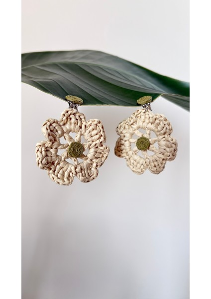 Handmade Çiçekli Küpe