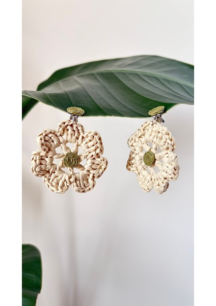 Handmade Çiçekli Küpe