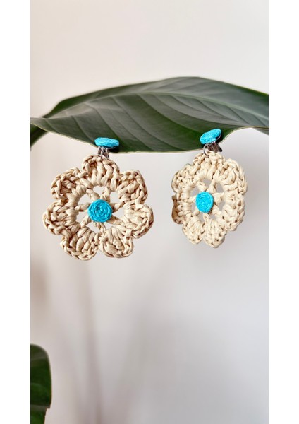Handmade Çiçekli Küpe