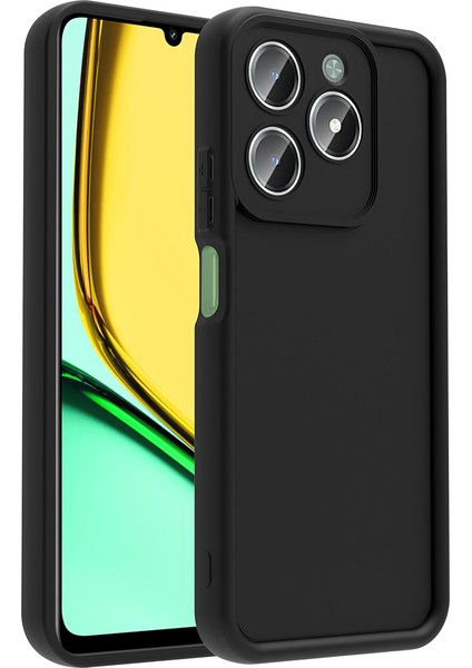 Realme C61 Kılıf Kamera Korumalı Ananas Kapak - Siyah