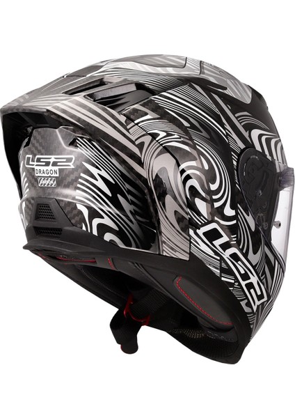 Dragon Karbon Enthum Siyah-Gri Kask