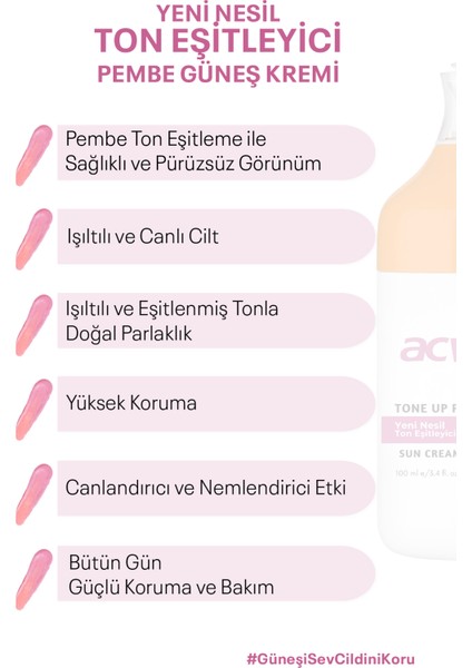 Yeni Nesil Pembe Güneş Kremi SPF 50 + Pa ++++ 100 ml