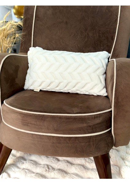 2'li Set Bohem Özel Tasarım Punch Panç Desen Ekru Dekoratif Kırlent Kılıfı Sarmaşık 28X50 cm