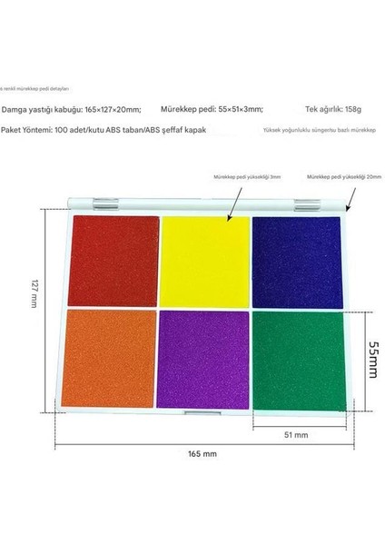 6 In 1 Arada Istampa Büyük Boy 165*127MM Çok Renkli Mürekkep Pedi fiyatları