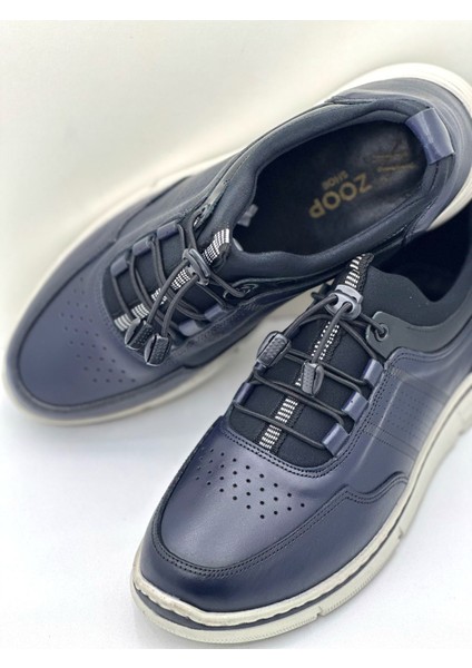 Erkek Hakiki Deri Lacivert Streç Ayakkabı modelleri