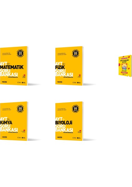 Ayt Matematik Fizik Kimya ve Biyoloji 4lü Set Soru Bankası + Planlama Defteri