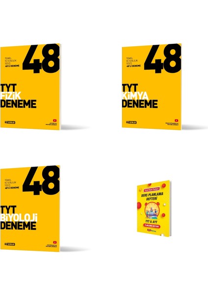 Tyt Fizik Kimya ve Biyoloji 3lü Deneme Seti + Planlama Defteri