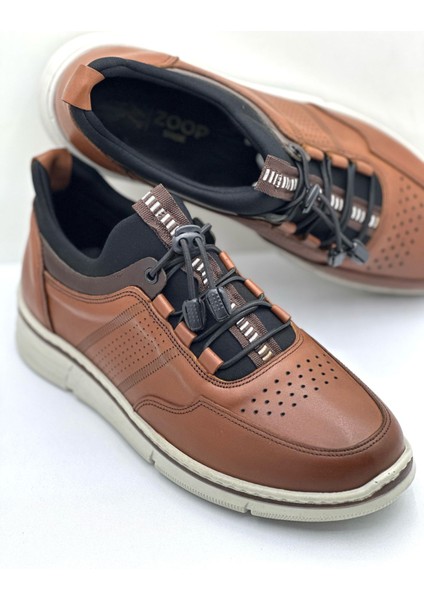 Erkek Hakiki Deri Kahverengi Streç Ayakkabı modelleri