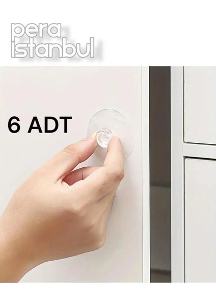 6 Adet Kolay Monte Edilebilen Kristal Yapışkanlı Dolap Çekmece Kulpu Dekoratif Mutfak Banyo Askısı
