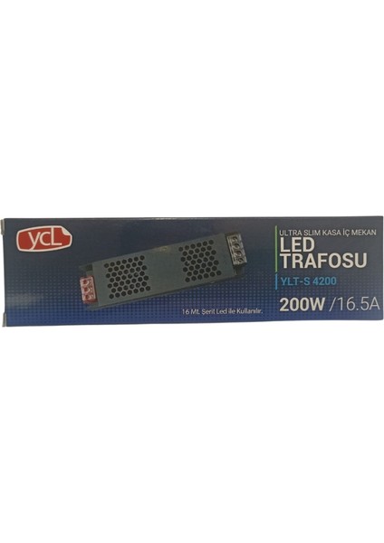 Ycl 12V Şerit LED Trafosu 200W 16.5 A 16 Metre - Ylt-S 4200