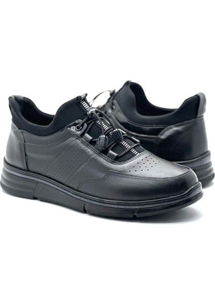 Erkek Hakiki Deri Siyah Streç Ayakkabı modelleri