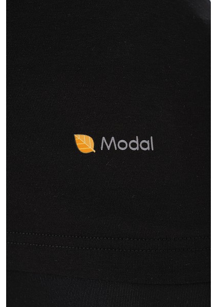 O Yaka Bayan Uzun Kol Modal Kumaş T-Shirt Body modelleri