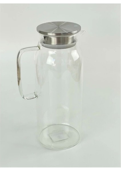 1500 ml Borosilikat Cam Su Sürahisi - Metal Kapaklı ve Isıya Dayanıklı