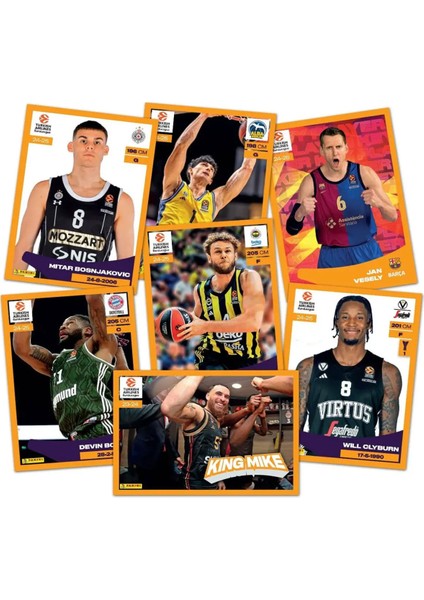 Turkish Airlines Euroleague 2025 Çıkartma Albümü Başlangıç Paketi Set 36 Paket (180ADET)