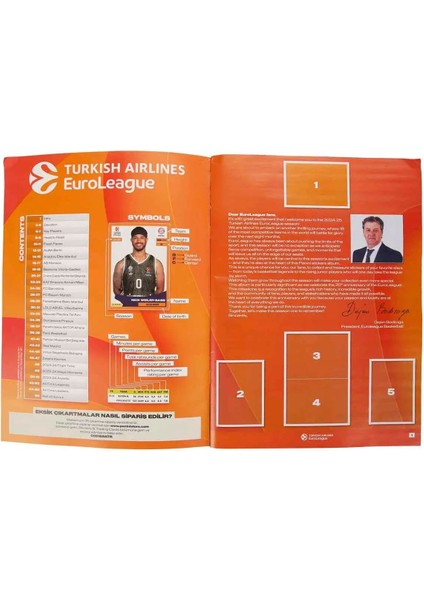 Turkish Airlines Euroleague 2025 Çıkartma Albümü Başlangıç Paketi Set 36 Paket (180ADET)