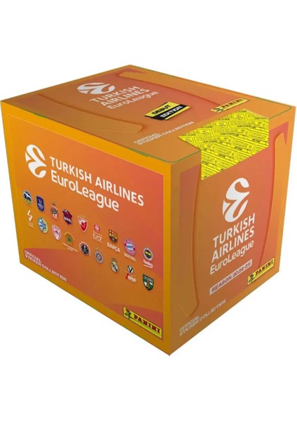 Turkish Airlines Euroleague 2025 Çıkartma Albümü Başlangıç Paketi Set 36 Paket (180ADET)