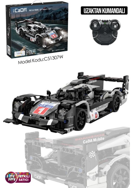 Cada Siyah Yarış Arabası Uzaktan Kumandalı -C51307W (427 Parça) Oyuncak Yapım Seti