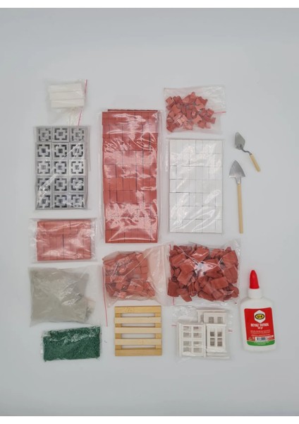 Minyatür Inşaat Ev Seti ( Tam 435 Parça ) Diorama Kendin Yap ve Tasarla Yenı Set