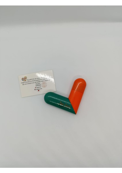 Kalp Şeklinde Çift Başlı Ikisi Bir Arada 5ml+5ml Parfüm Şişesi (Kalpli Turuncu&yeşil)