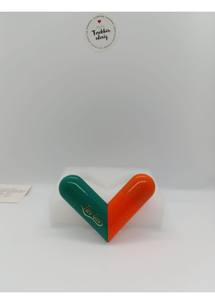 Kalp Şeklinde Çift Başlı Ikisi Bir Arada 5ml+5ml Parfüm Şişesi (Kalpli Turuncu&yeşil)