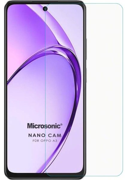 Oppo A3 Nano Glass Cam Ekran Koruyucu [a3 ile Uyumlu Ekran Koruyucu - Şeffaf]