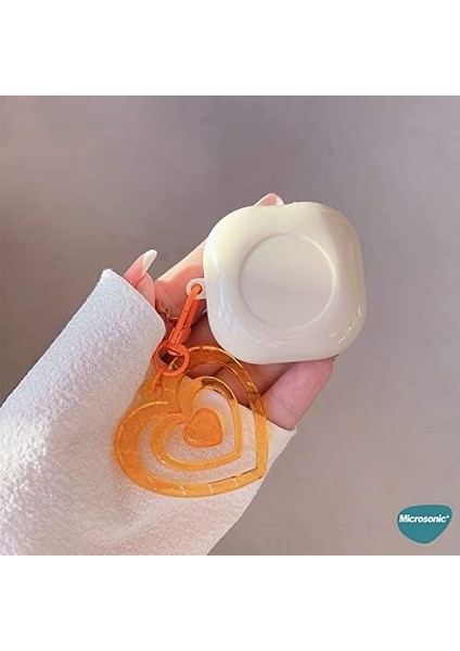 Samsung GalaxyBuds 2 Için Kılıf Süslü Renkli Kalp Desenli Mor [buds 2 ile Uyumlu Kılıf - Mor]
