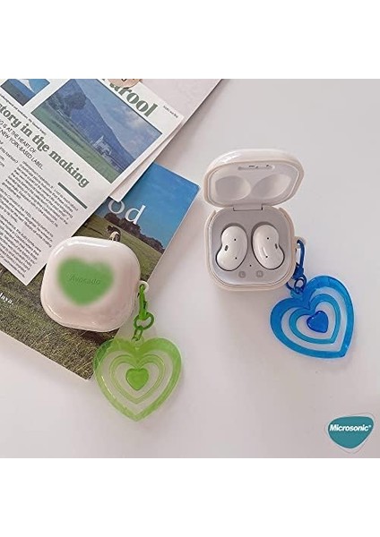 Samsung GalaxyBuds 2 Için Kılıf Süslü Renkli Kalp Desenli Mor [buds 2 ile Uyumlu Kılıf - Mor]
