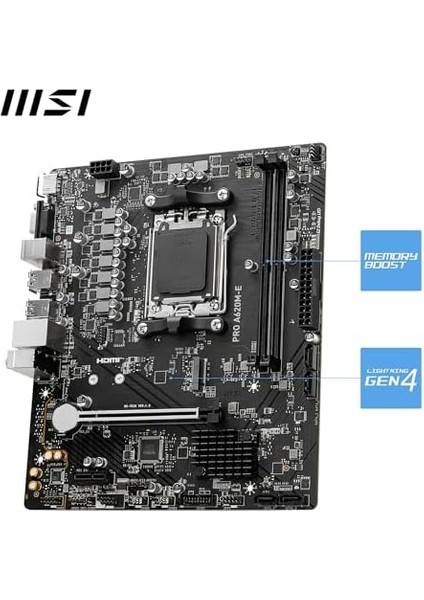 Metrashop MB Pro A620M-E Am5 Ddr5 6000MHZ(OC) HDMI VGA 1x M.2 Usb3.2 Gıgabıt Lan Matx Anakart