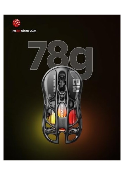Metrashop Mercury M2 Oyun Faresi - 26.000 Dpı Optik Sensörlü Mmo Bilgisayar Oyun Faresi - 78G Hafif Içi Boş Tasarım - 5 Programlanabilir Düğme - 5 Rgb Modu - Gizli Siyah